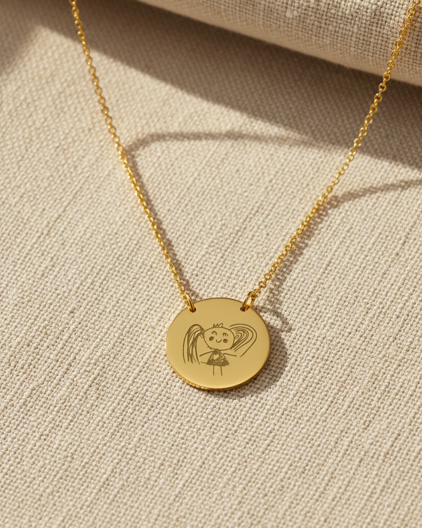 Chiara Gold Necklace - Drawing