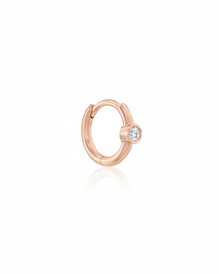 Alexis mini Hoop Gold Earring Diamond