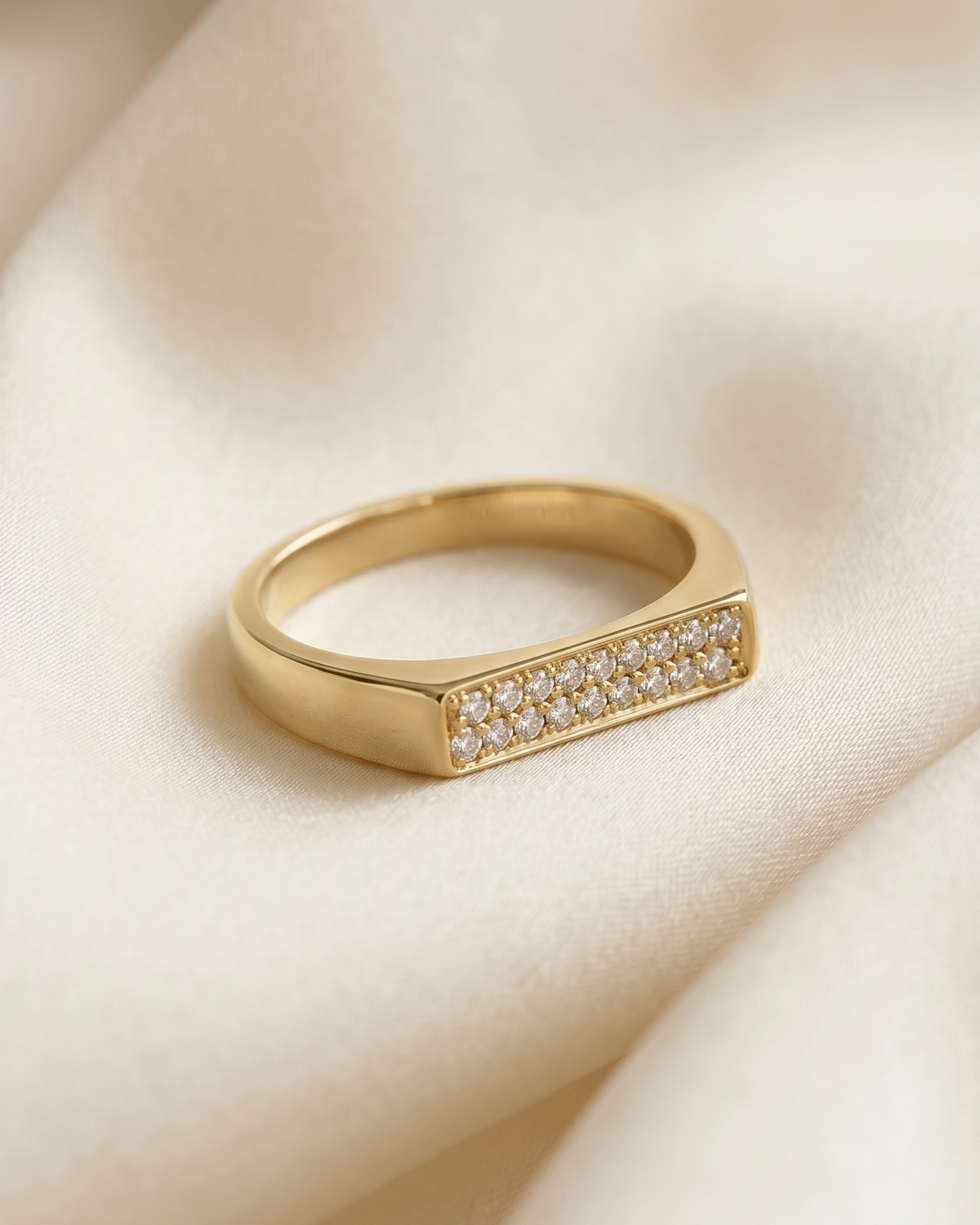 Charlotte Yellow Gold Ring White Diamonds