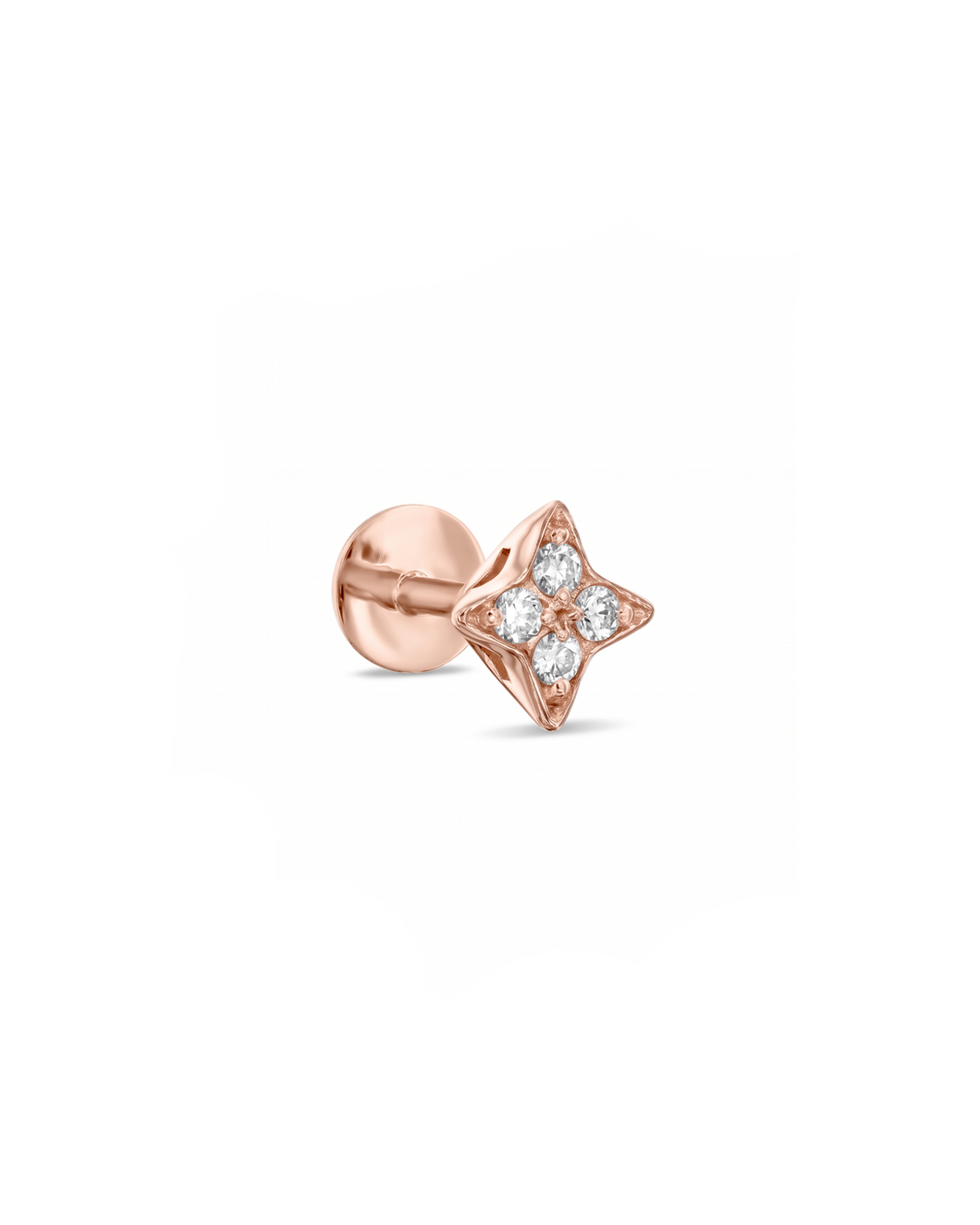 Venus Piercing Gold Earring White Diamonds