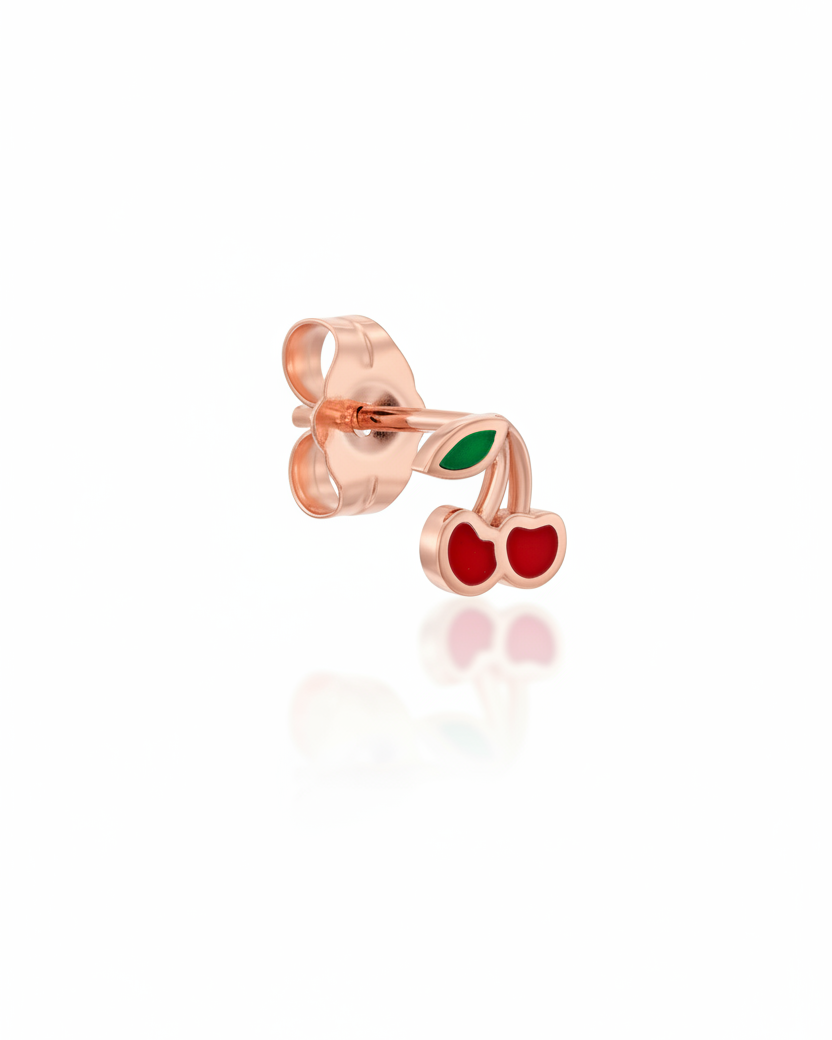Gold Cherry Earring