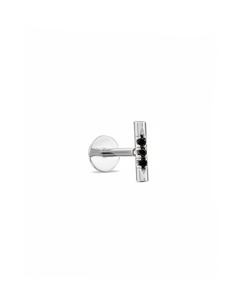 Valerie Piercing Earring Black Diamonds