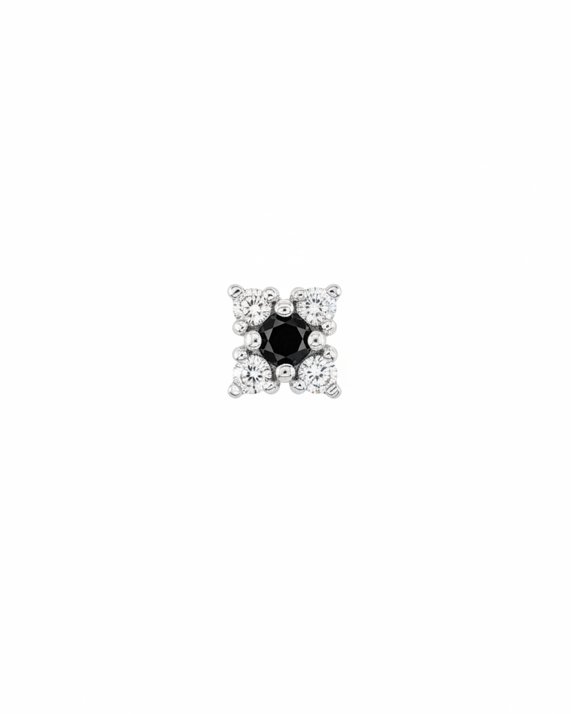 Mini Eliana Gold Earring Black and White