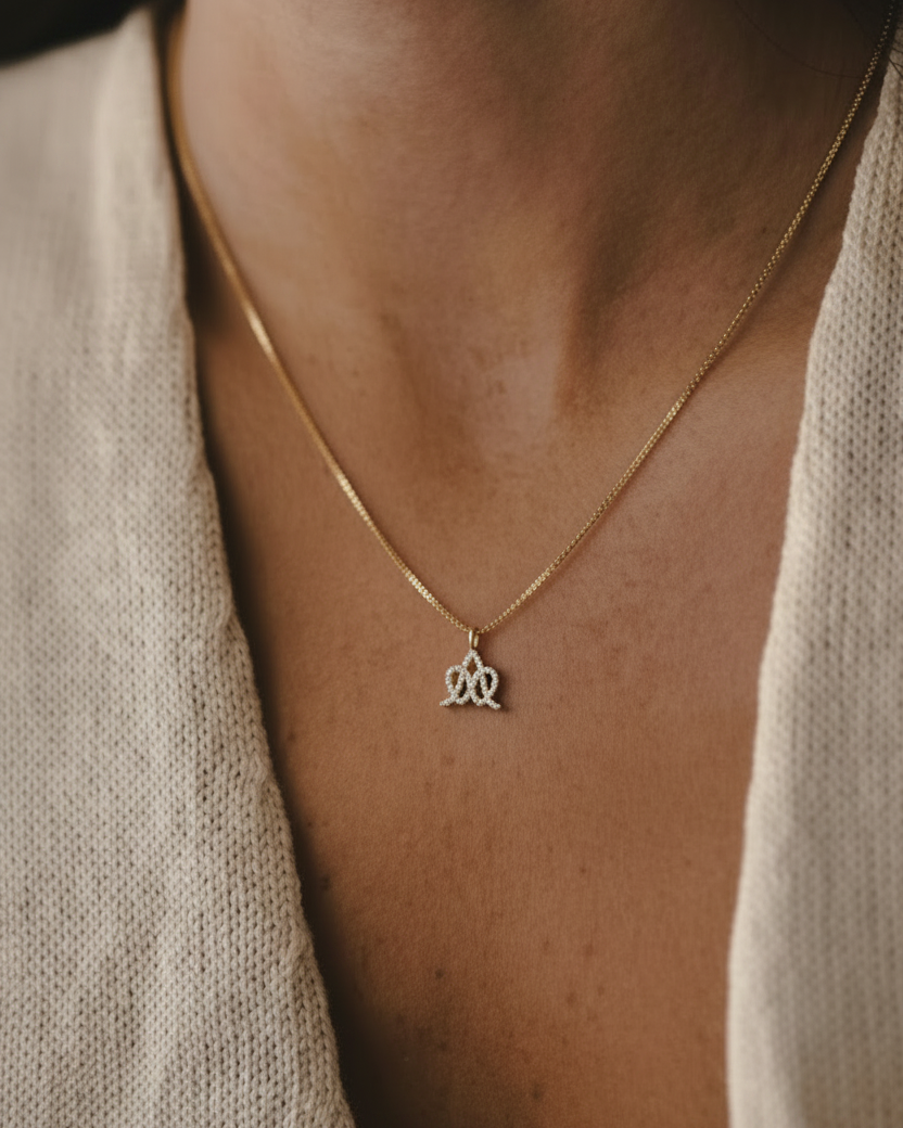 Encrusted Crown Necklace