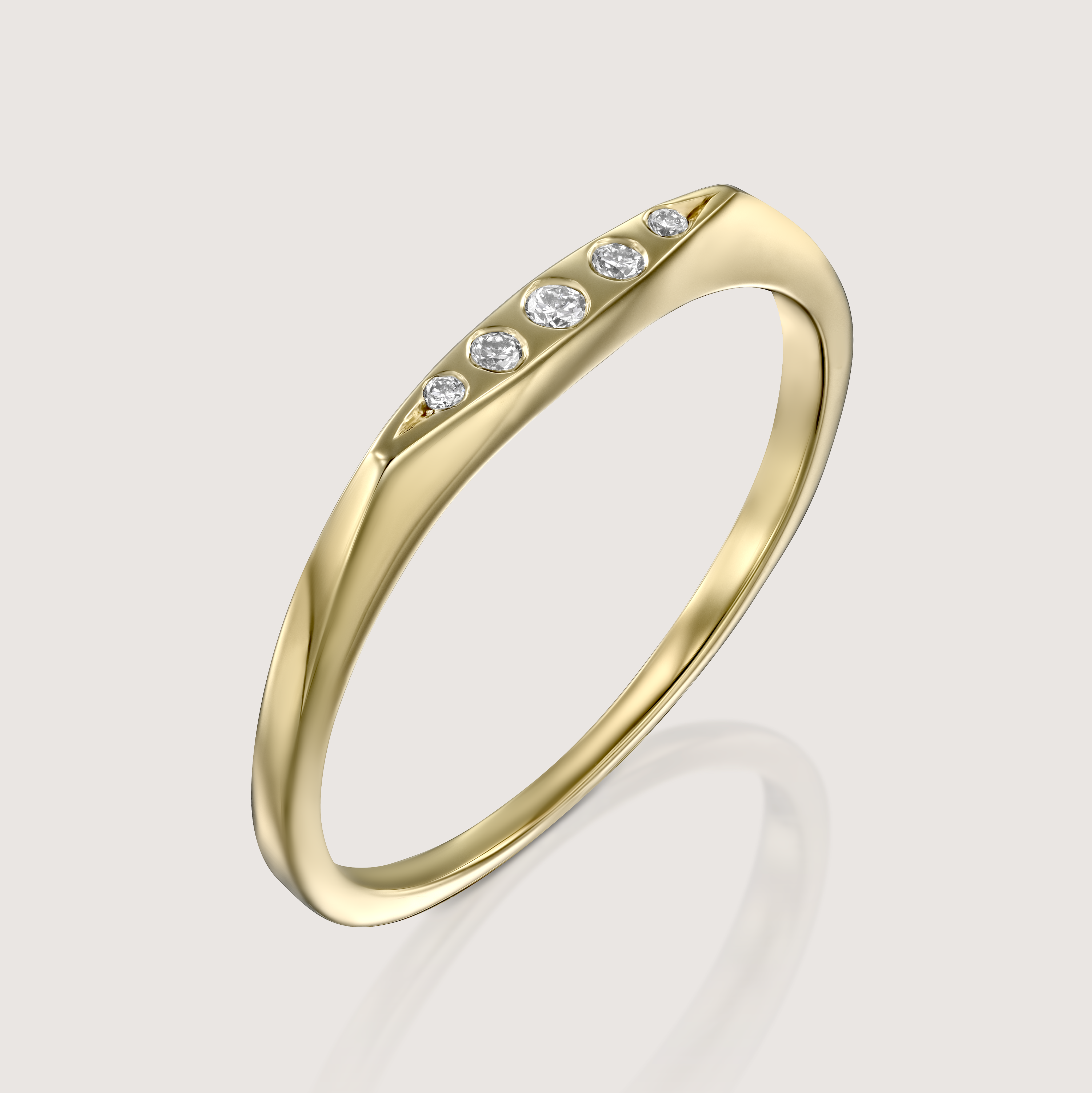 Jackie Gold Ring Five Diamonds