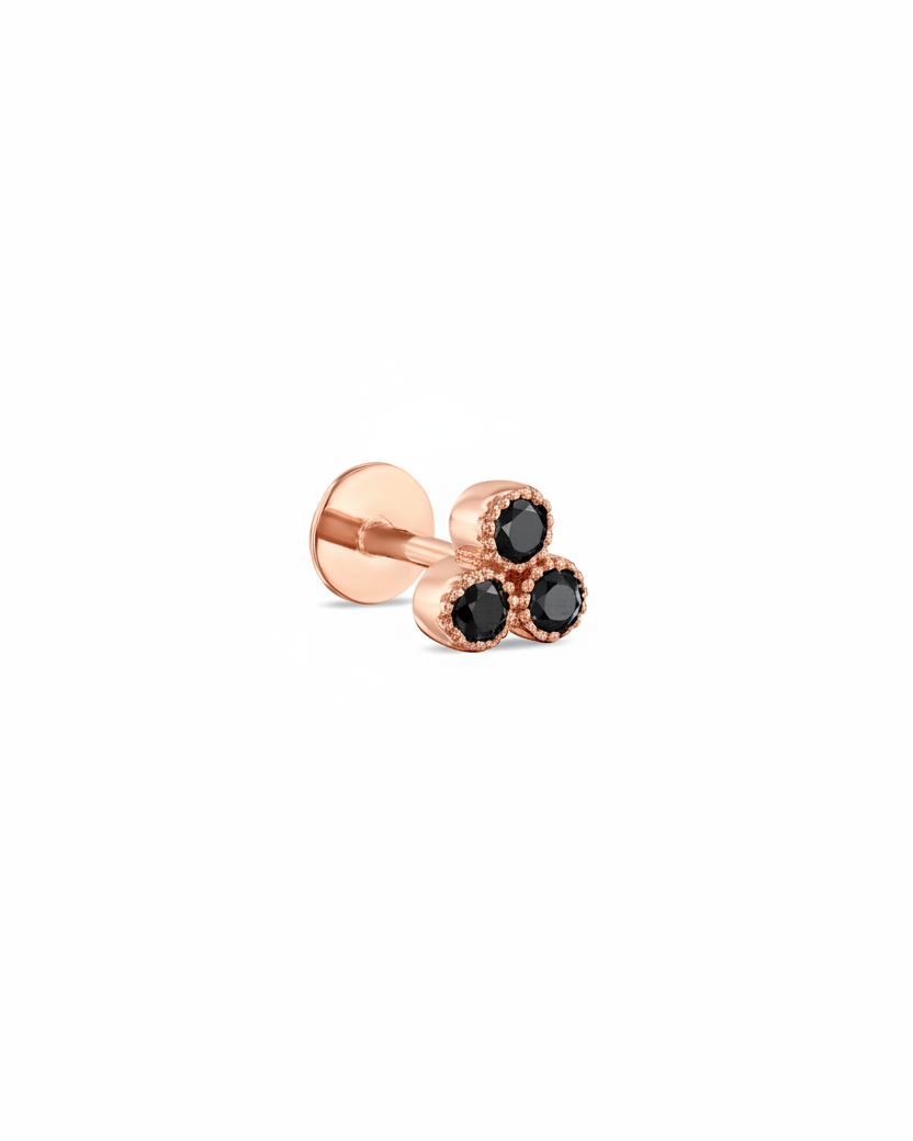 Henrietta Piercing Earring Black Diamonds