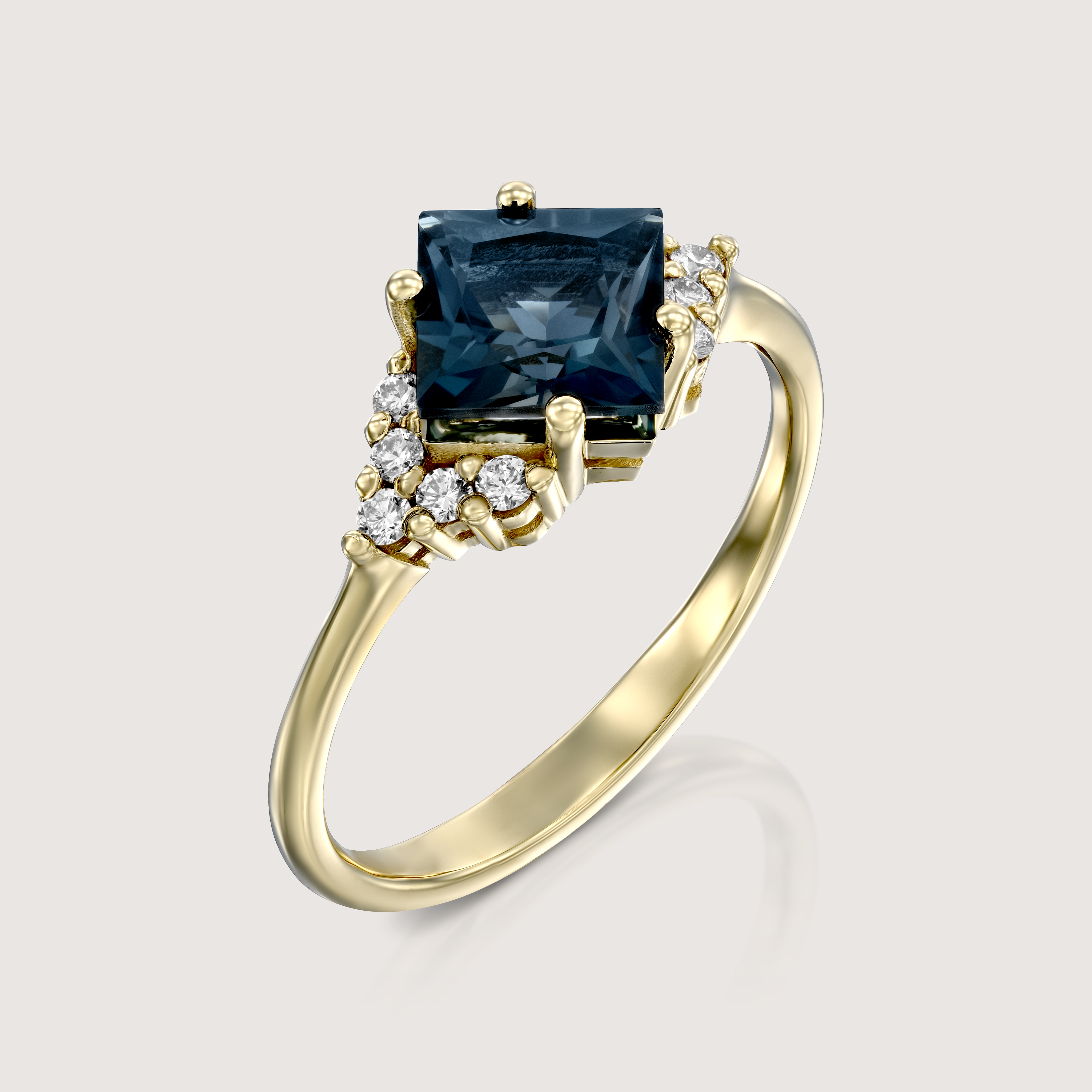 Juliette Ring With Diamonds and Blue Topaz