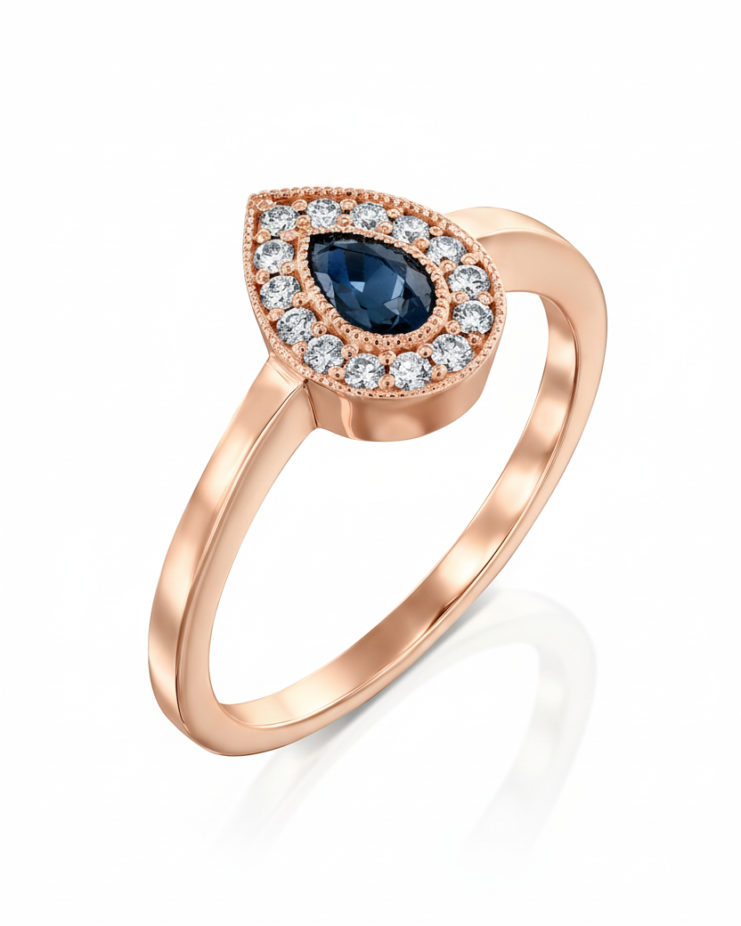 Luna Gold Ring Sapphire & Diamonds