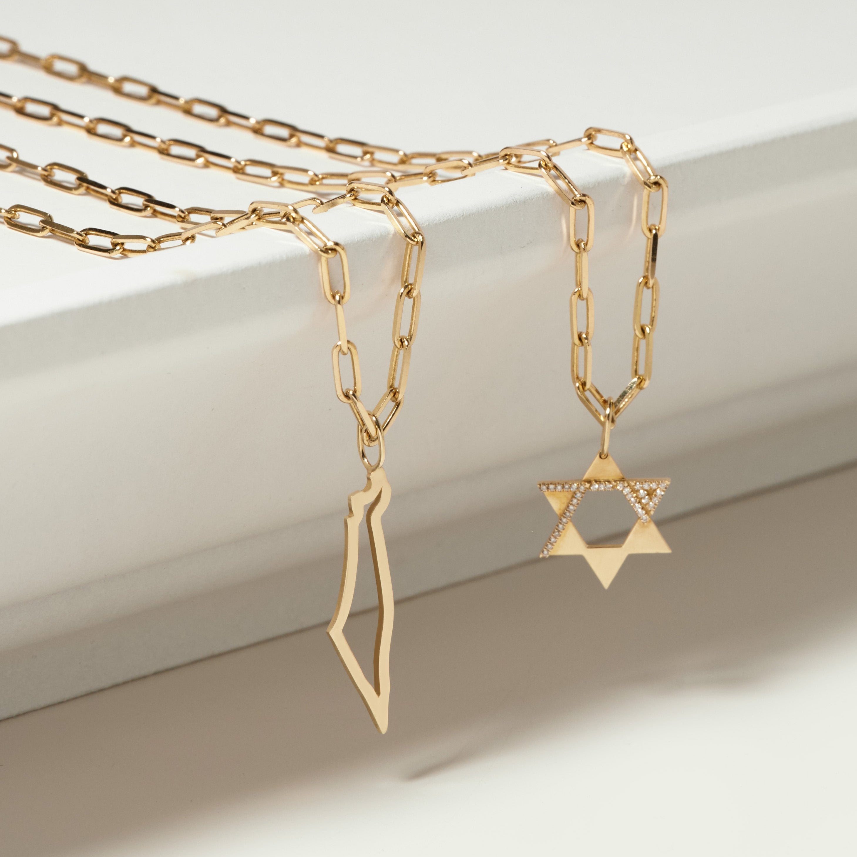 Heroism Star Of David Gold pendant With Diamonds (Hollow)