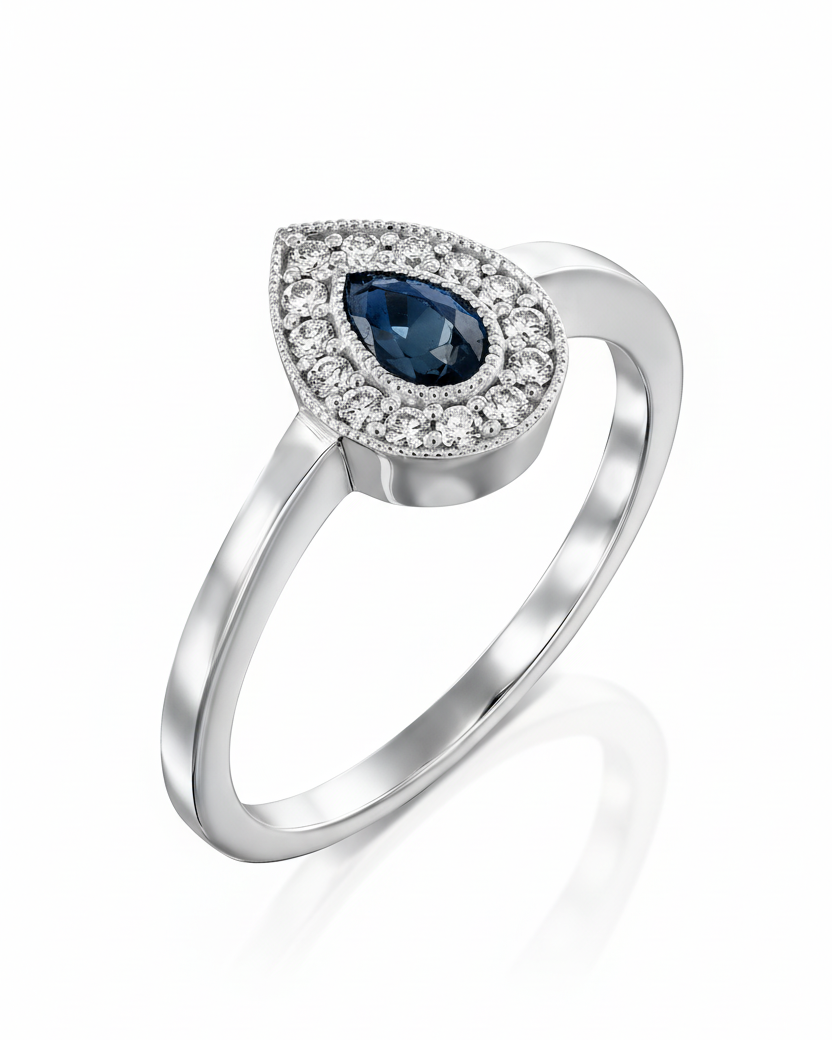 Luna Gold Ring Sapphire & Diamonds