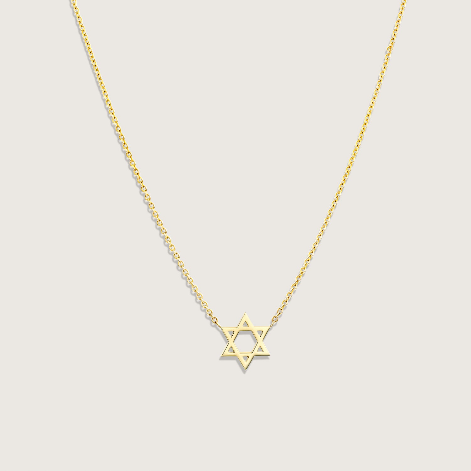 Classic Star Of David Gold Necklace