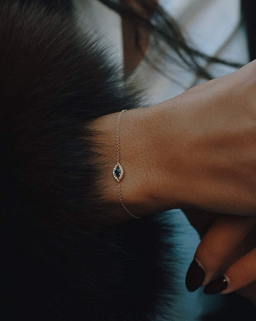 Evil Eye Gold Bracelet Sapphire and Diamonds