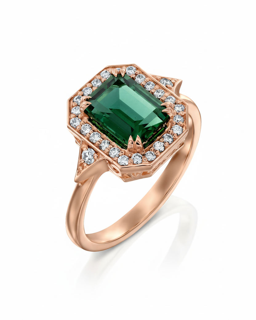 Katerina Ring With Chatham Emerald
