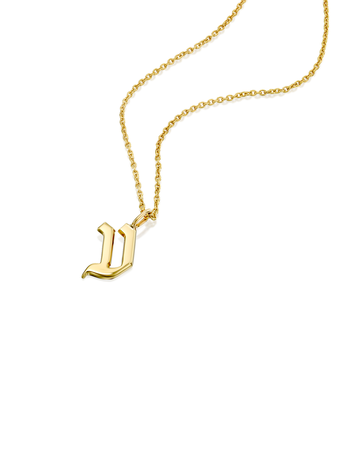 Letter Necklace Large Aleph-Bet Gold Pendant