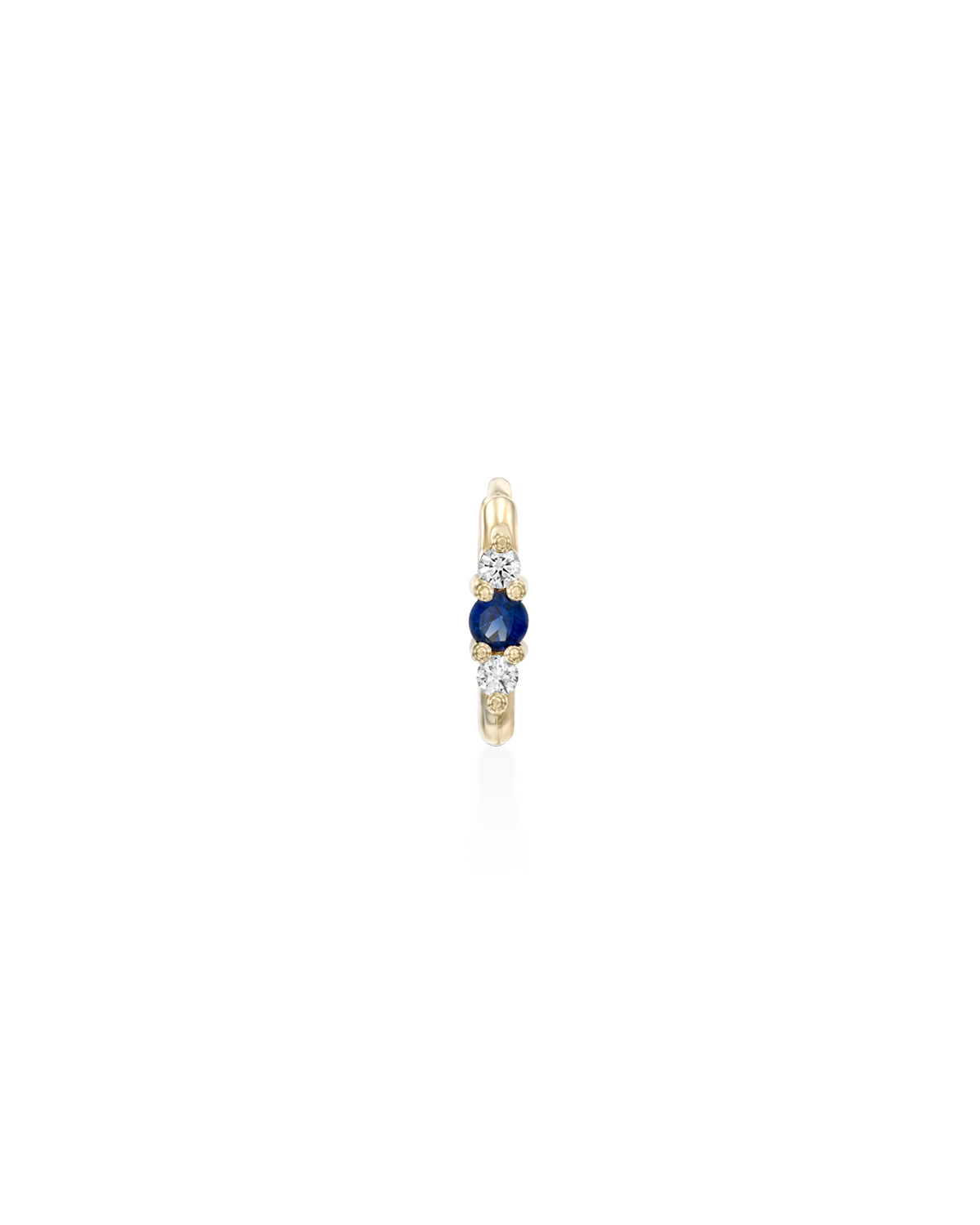 Audrey small Hoop With White Diamonds & Sapphire
