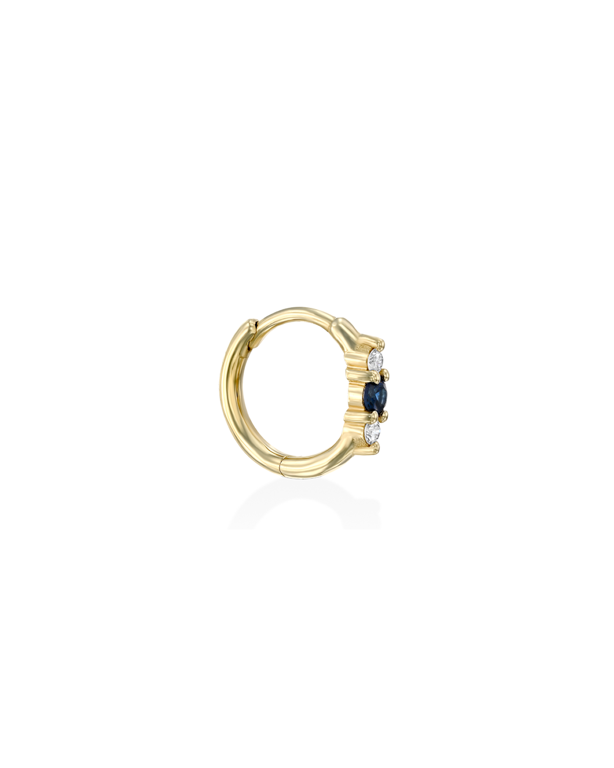 Audrey small Hoop With White Diamonds & Sapphire