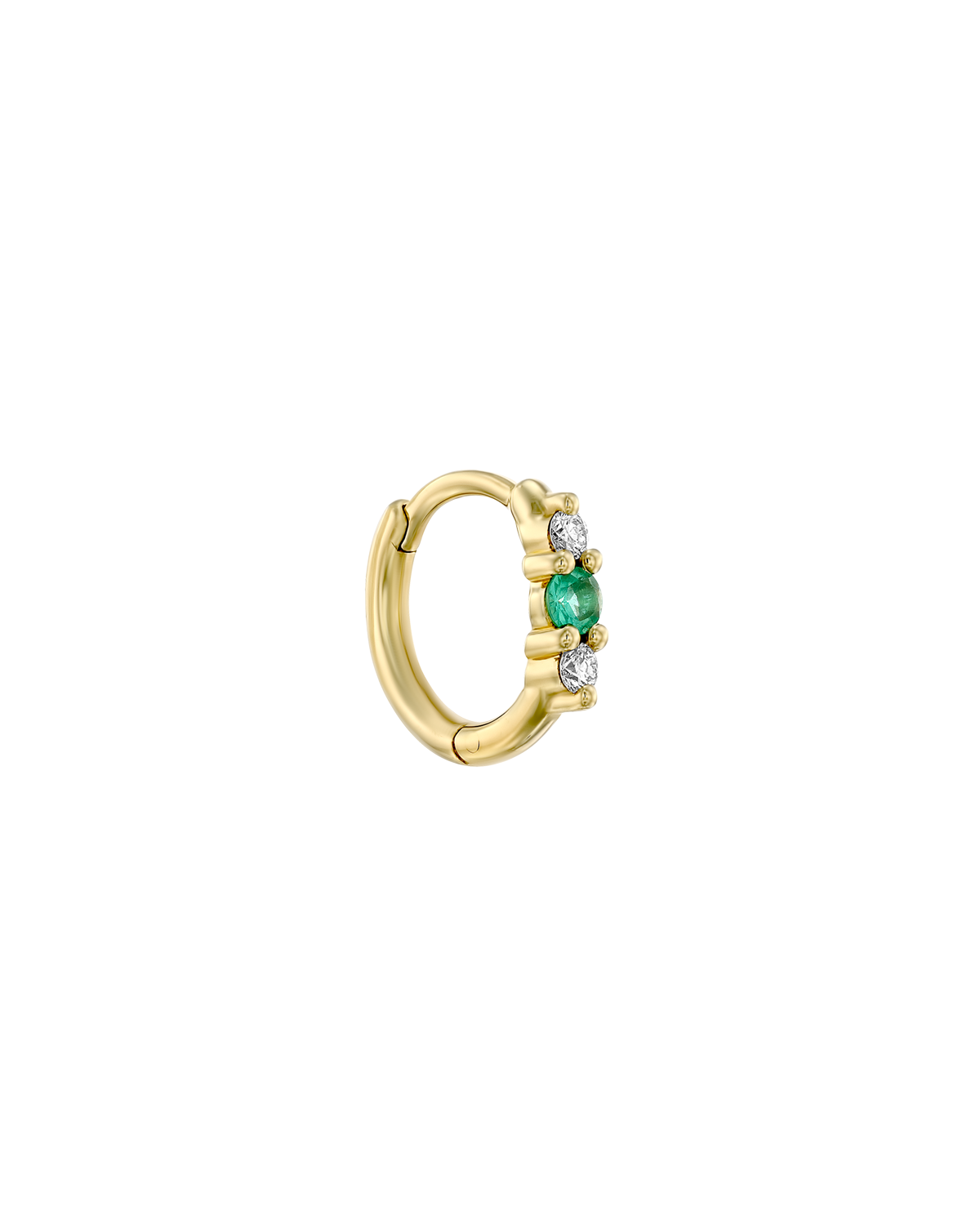 Audrey medium Hoop With Emerald And White Diamonds