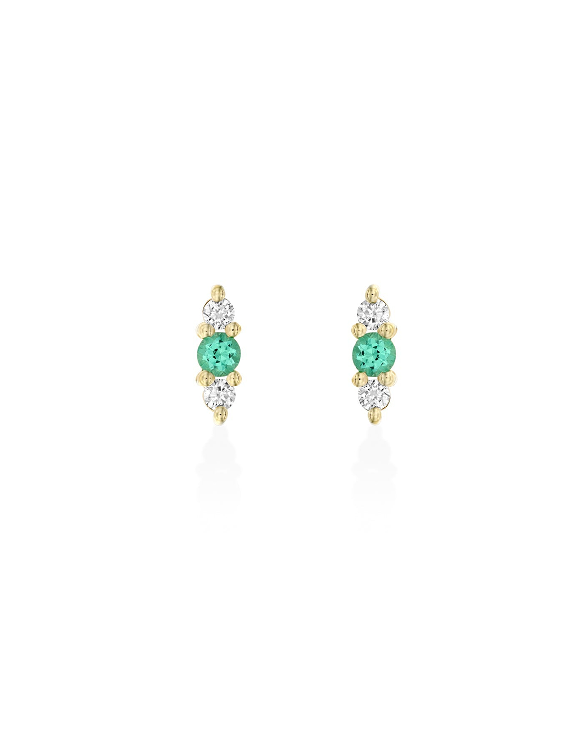 Audrey Earring Emerald and diamonds