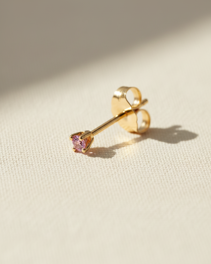 Martina Gold Earring 2mm pink Sapphire