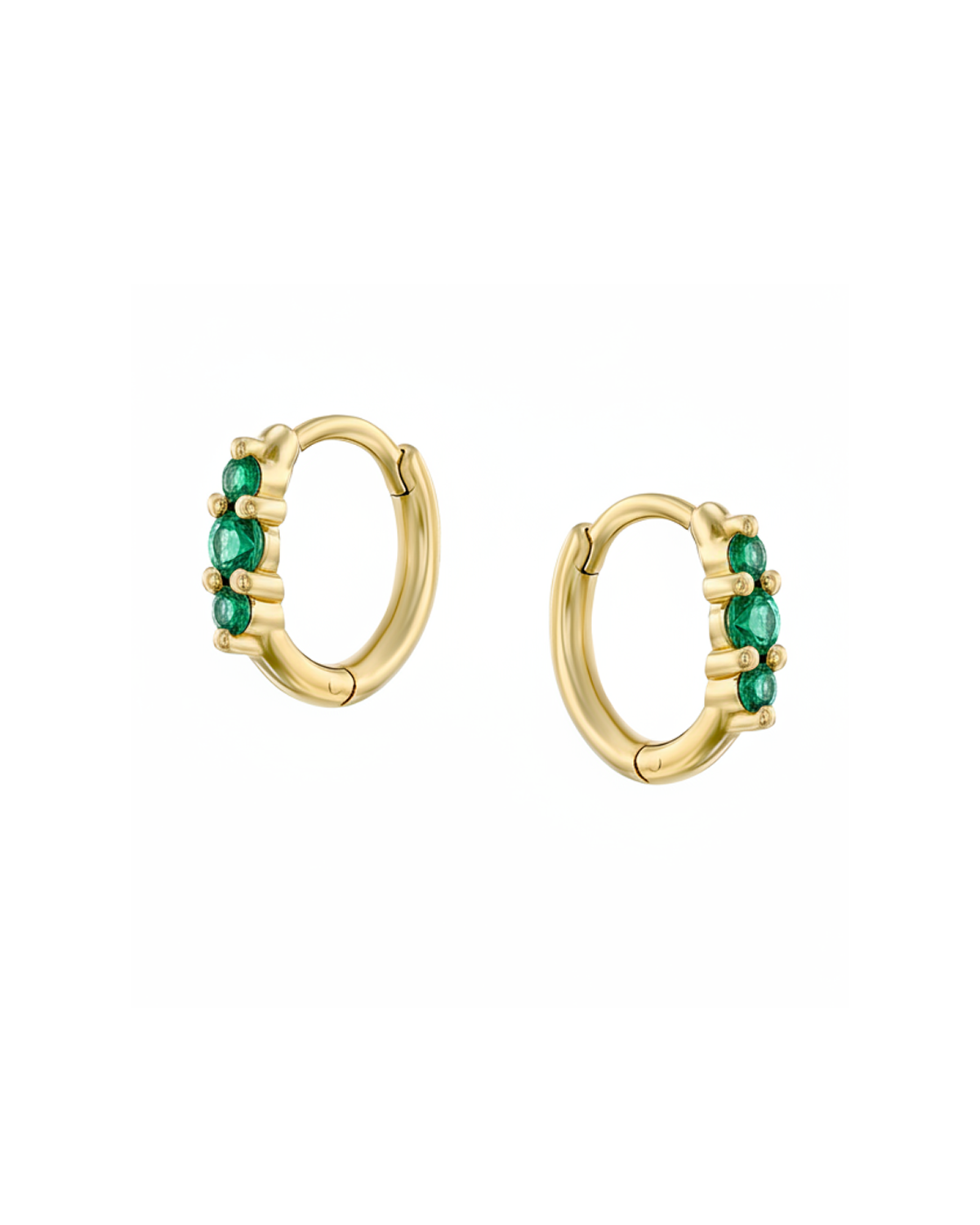 Audrey small Hoop With Emerald