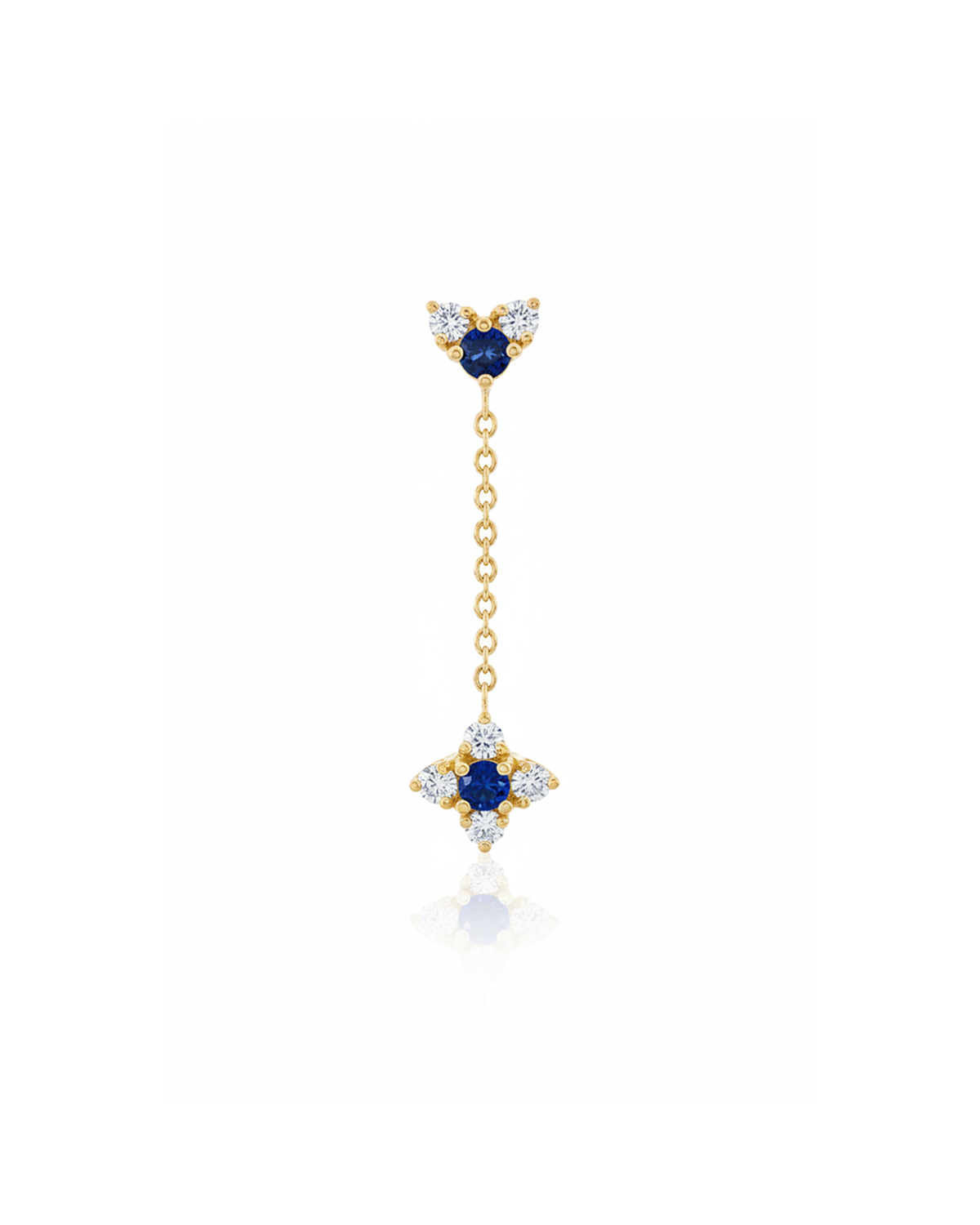 Alexandra Gold Earring sapphire & White Diamonds