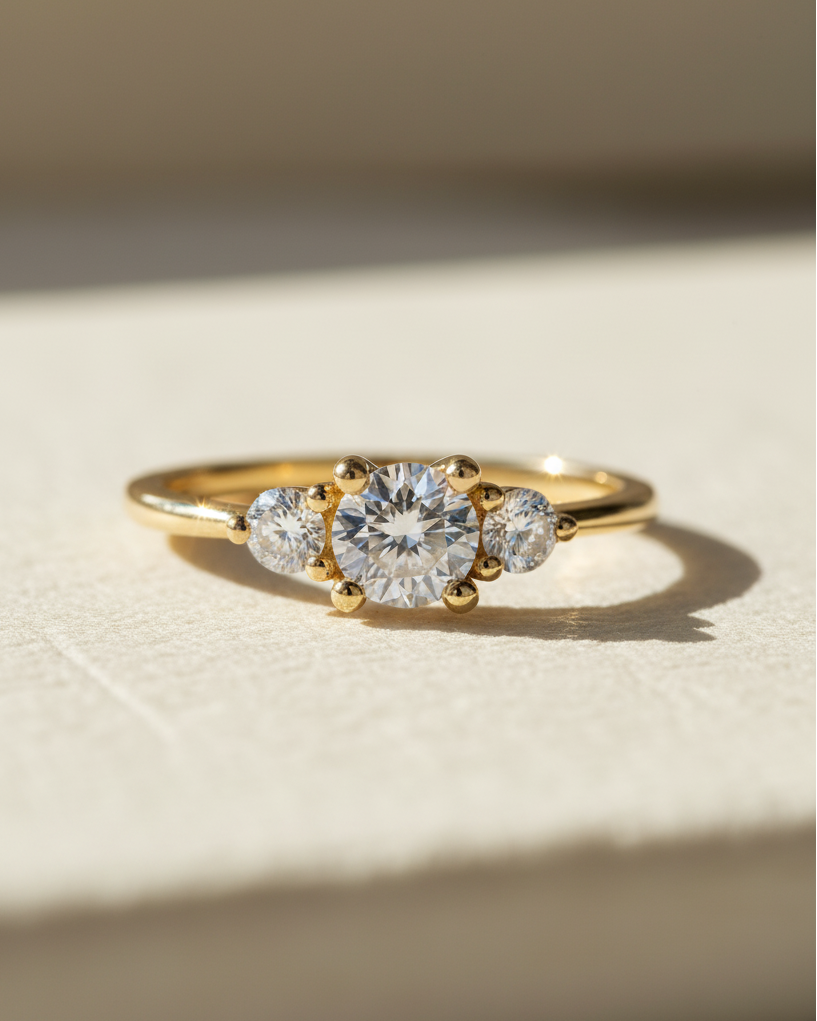 Audrey Gold Ring 5mm Diamond