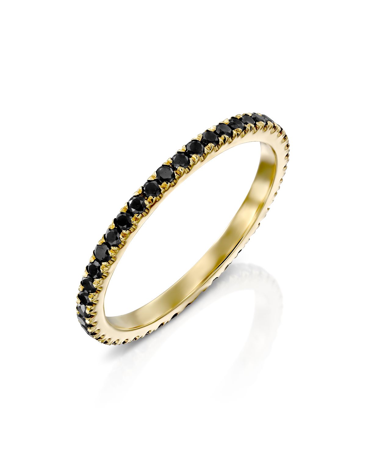 Eternity Gold Ring Black Diamonds