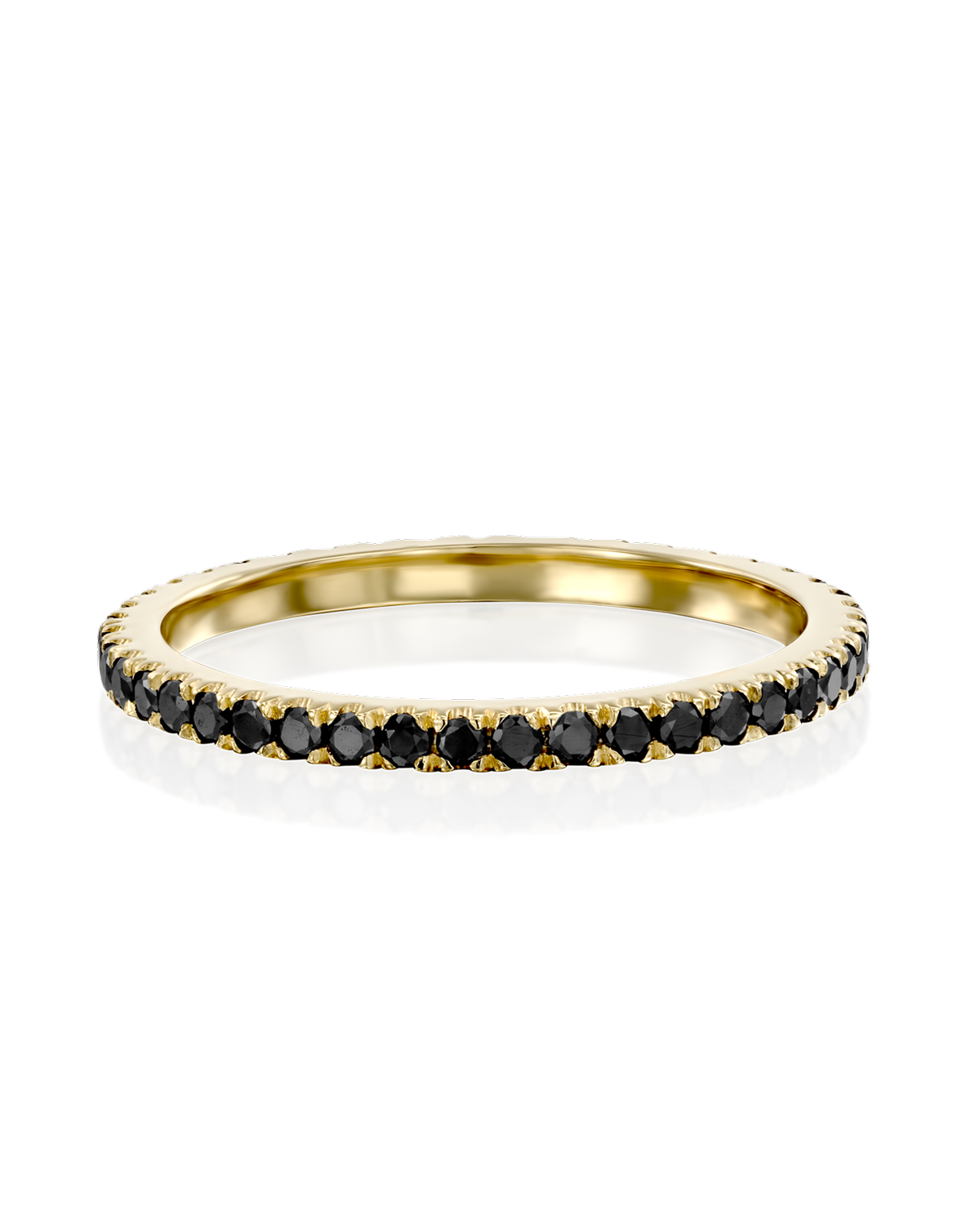 Eternity Gold Ring Black Diamonds