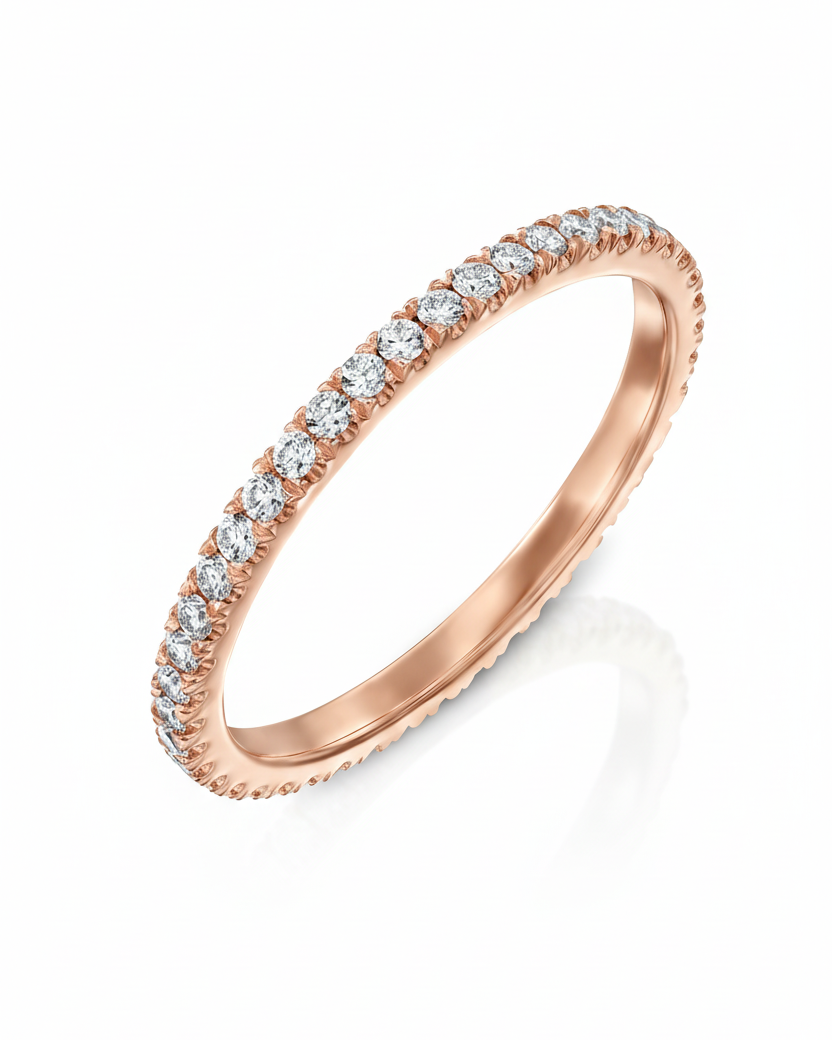 Eternity Gold Ring White Diamonds
