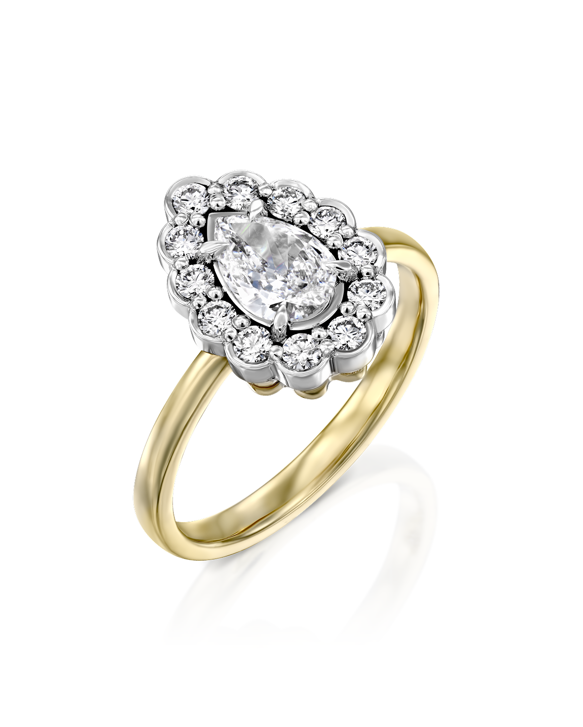 Marie Antoinette Gold Ring White Diamonds