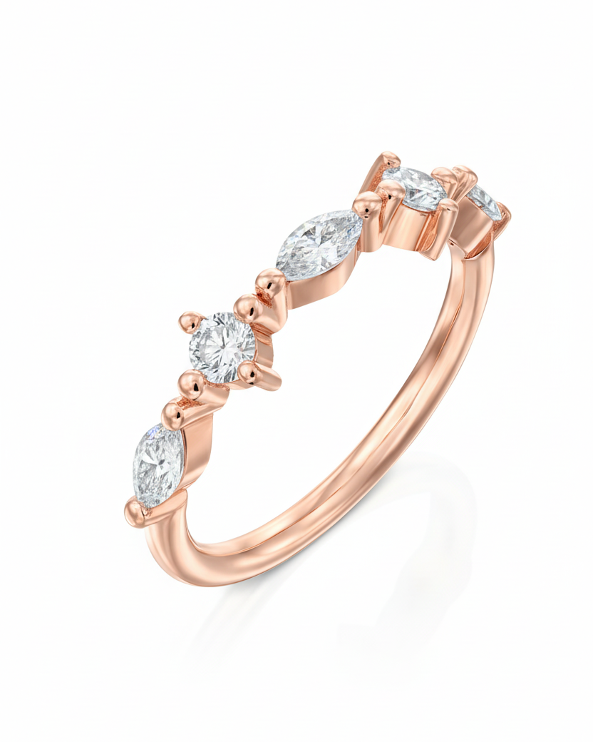 Lir Gold Ring with White Diamonds