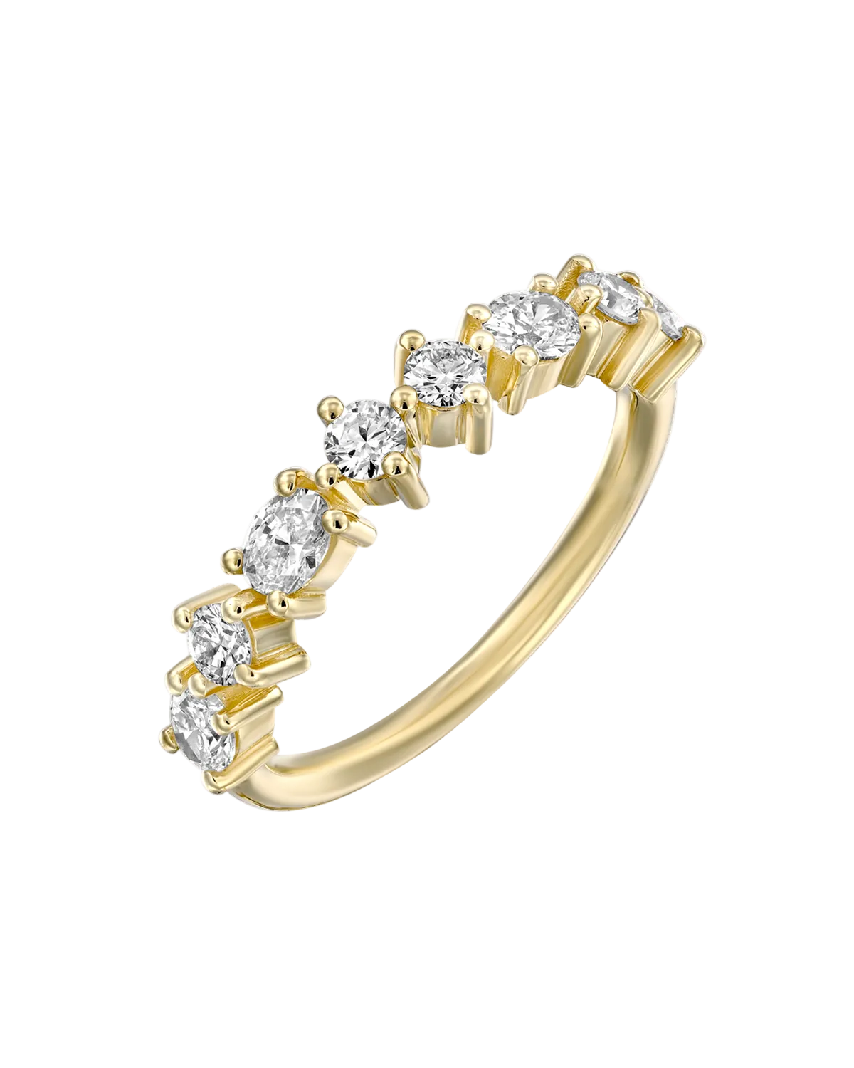 Queen E Gold Ring with White Diamonds