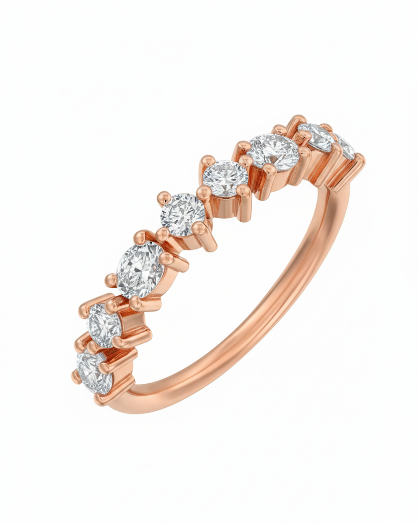 Queen E Gold Ring with White Diamonds