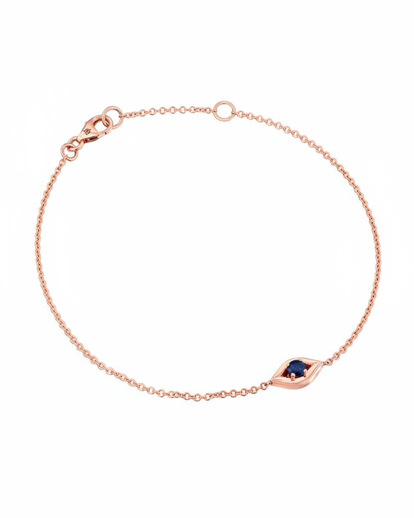 Evil Eye Gold Bracelet Sapphire