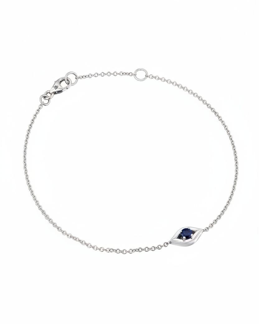 Evil Eye Gold Bracelet Sapphire