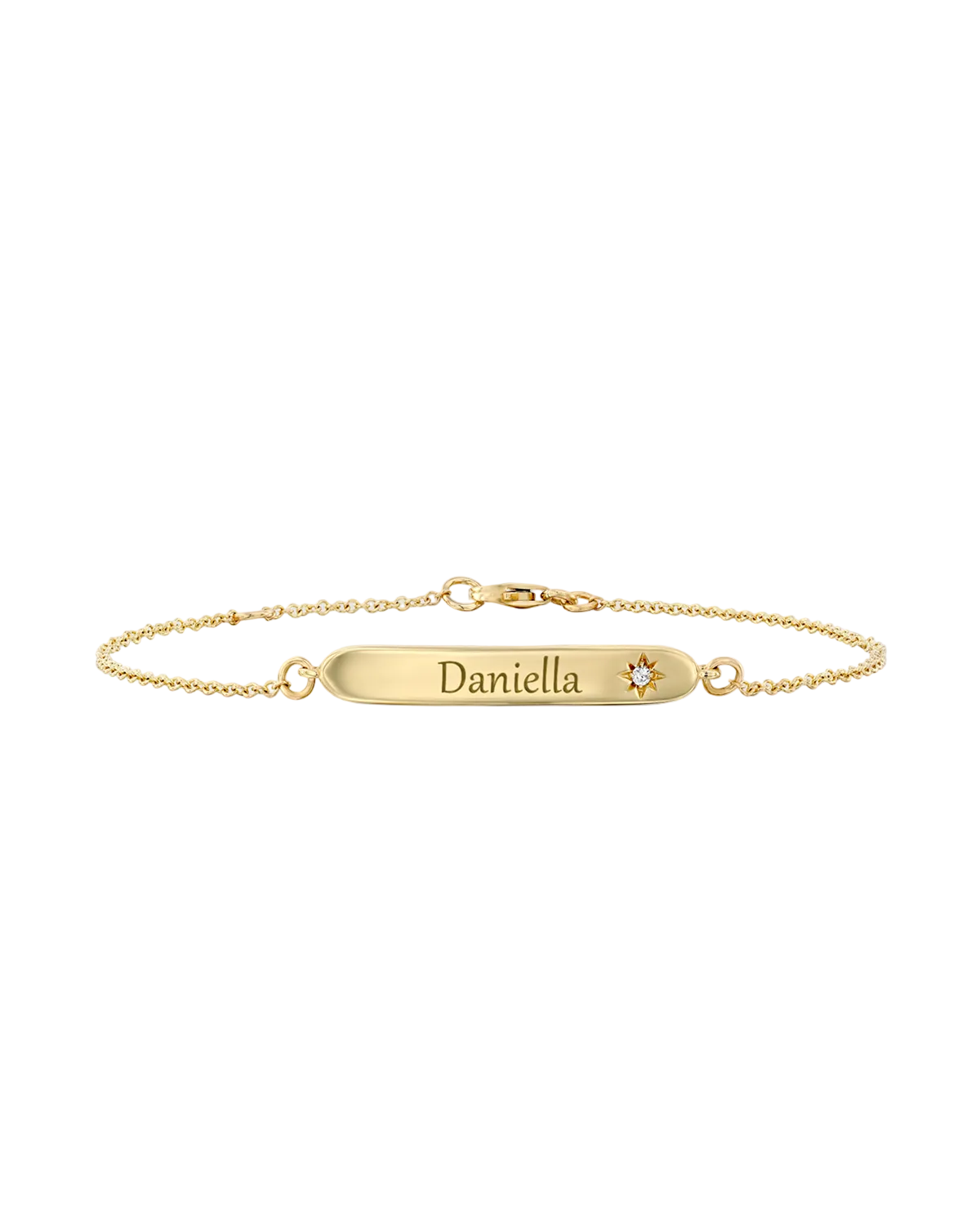 Florence Gold Bracelet With Star setting + Engraved