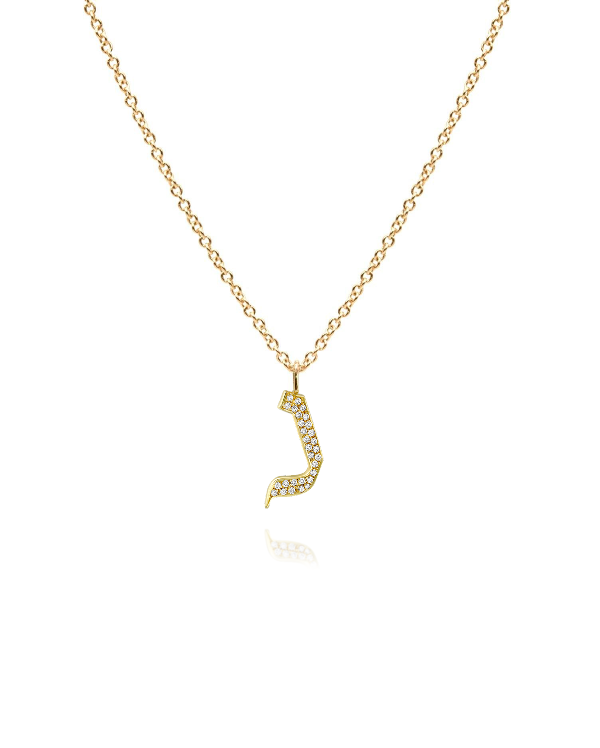 Letter Necklace - Large Aleph-Bet Encrusted Pendant