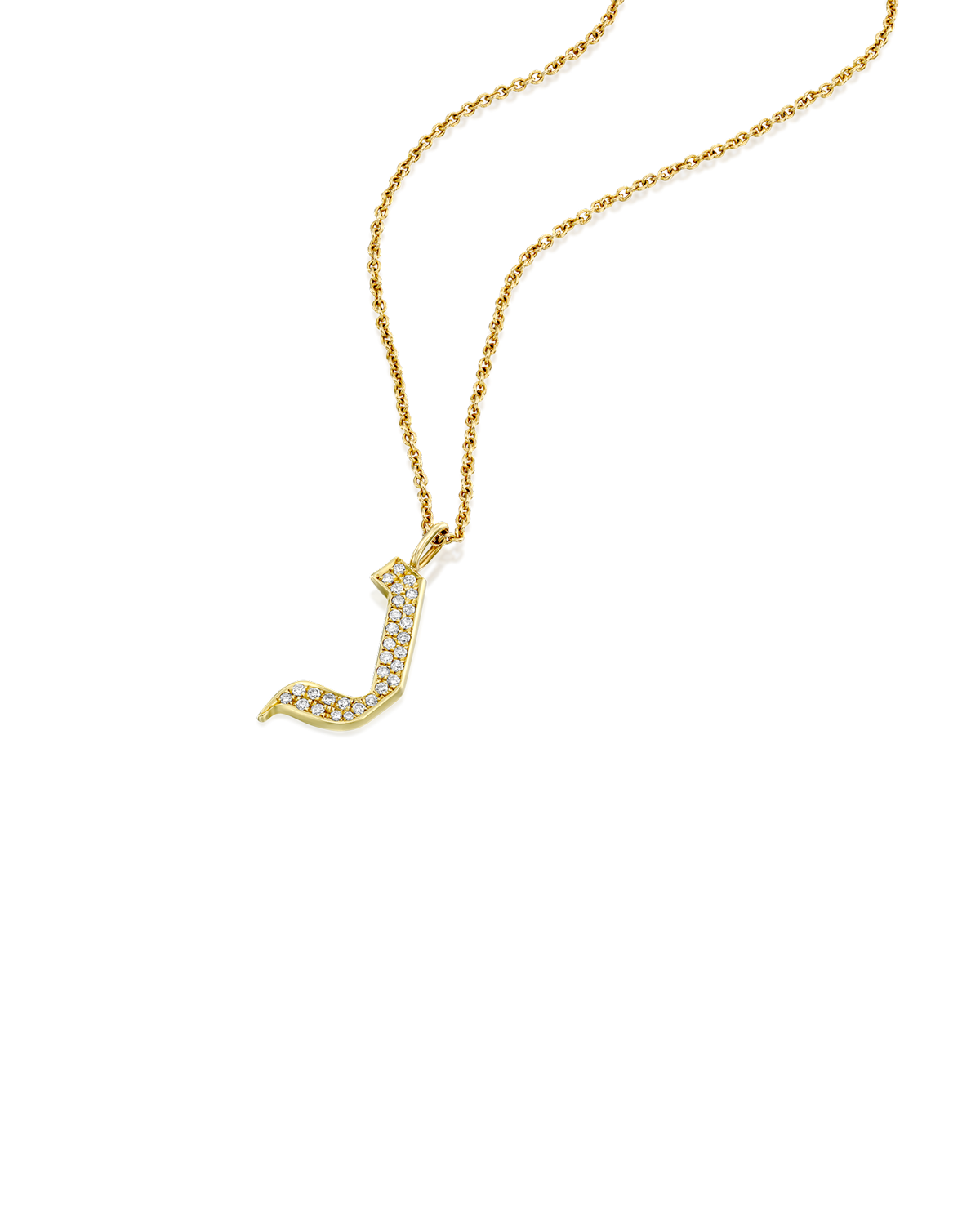 Letter Necklace - Large Aleph-Bet Encrusted Pendant