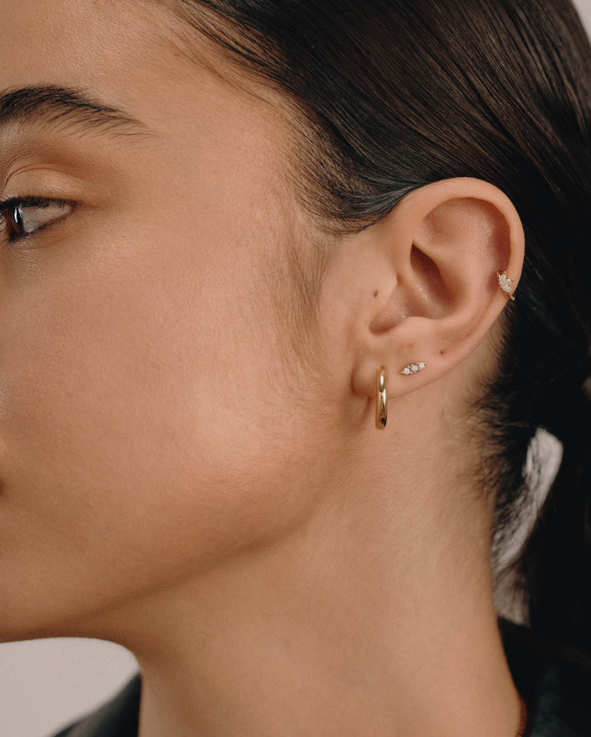 Mini Francoise Hoop Earring White Diamonds