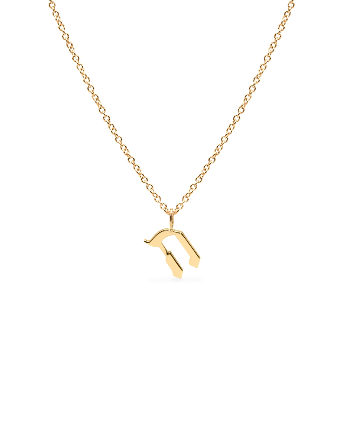 Letter Necklace - Small Aleph-Bet Gold Pendant