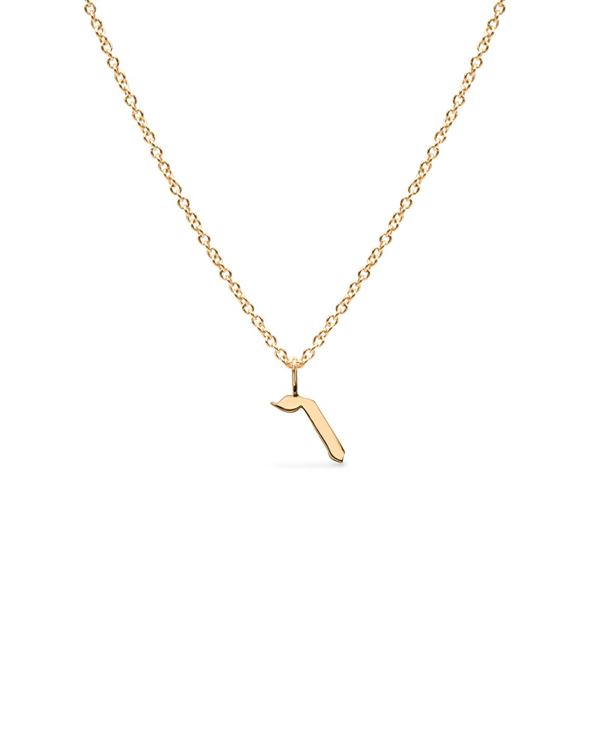 Letter Necklace - Small Aleph-Bet Gold Pendant
