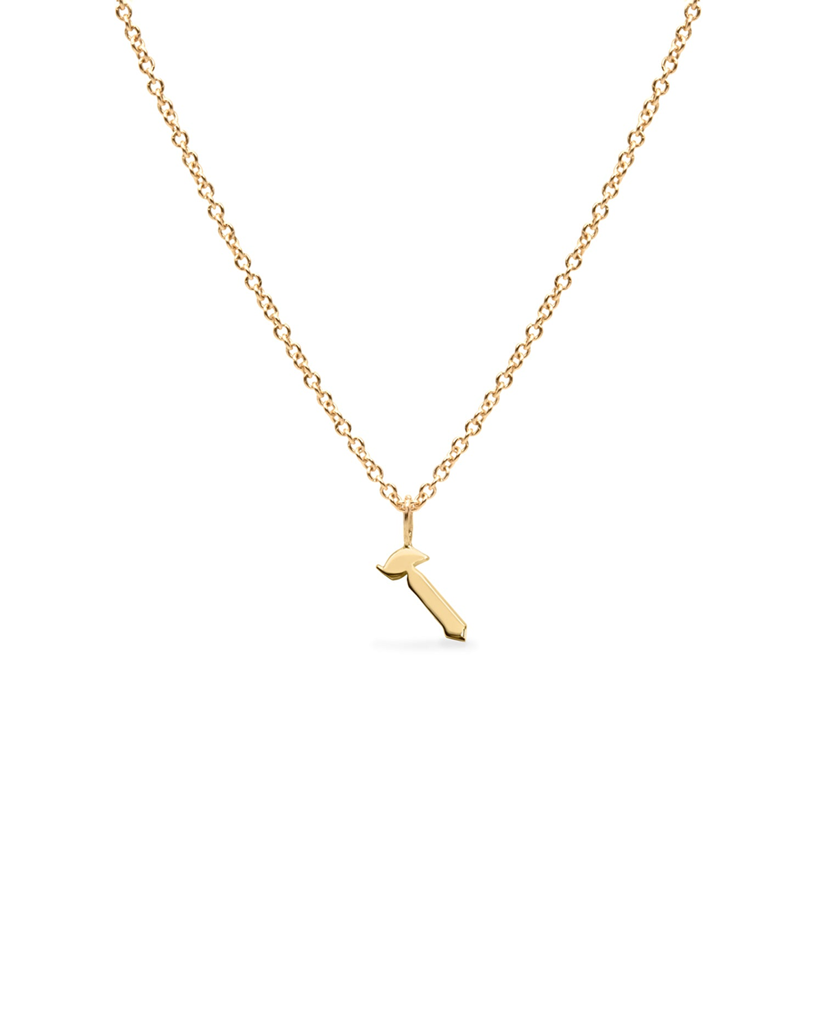Letter Necklace - Small Aleph-Bet Gold Pendant
