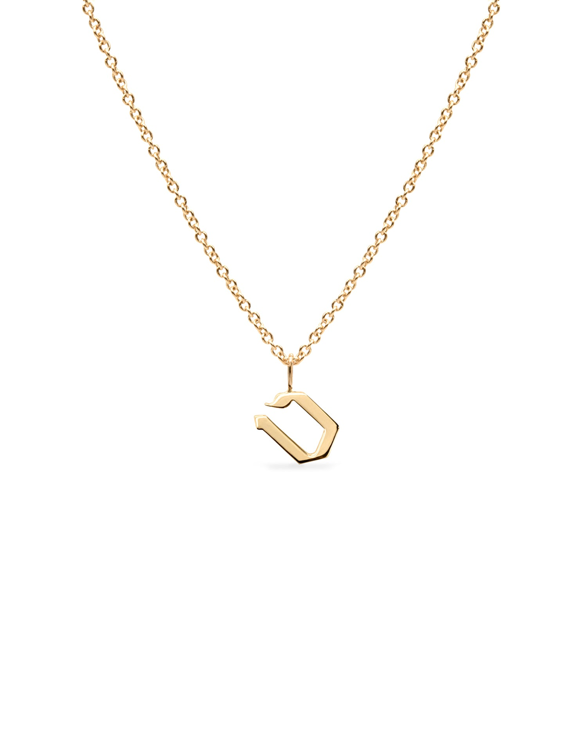Letter Necklace - Small Aleph-Bet Gold Pendant