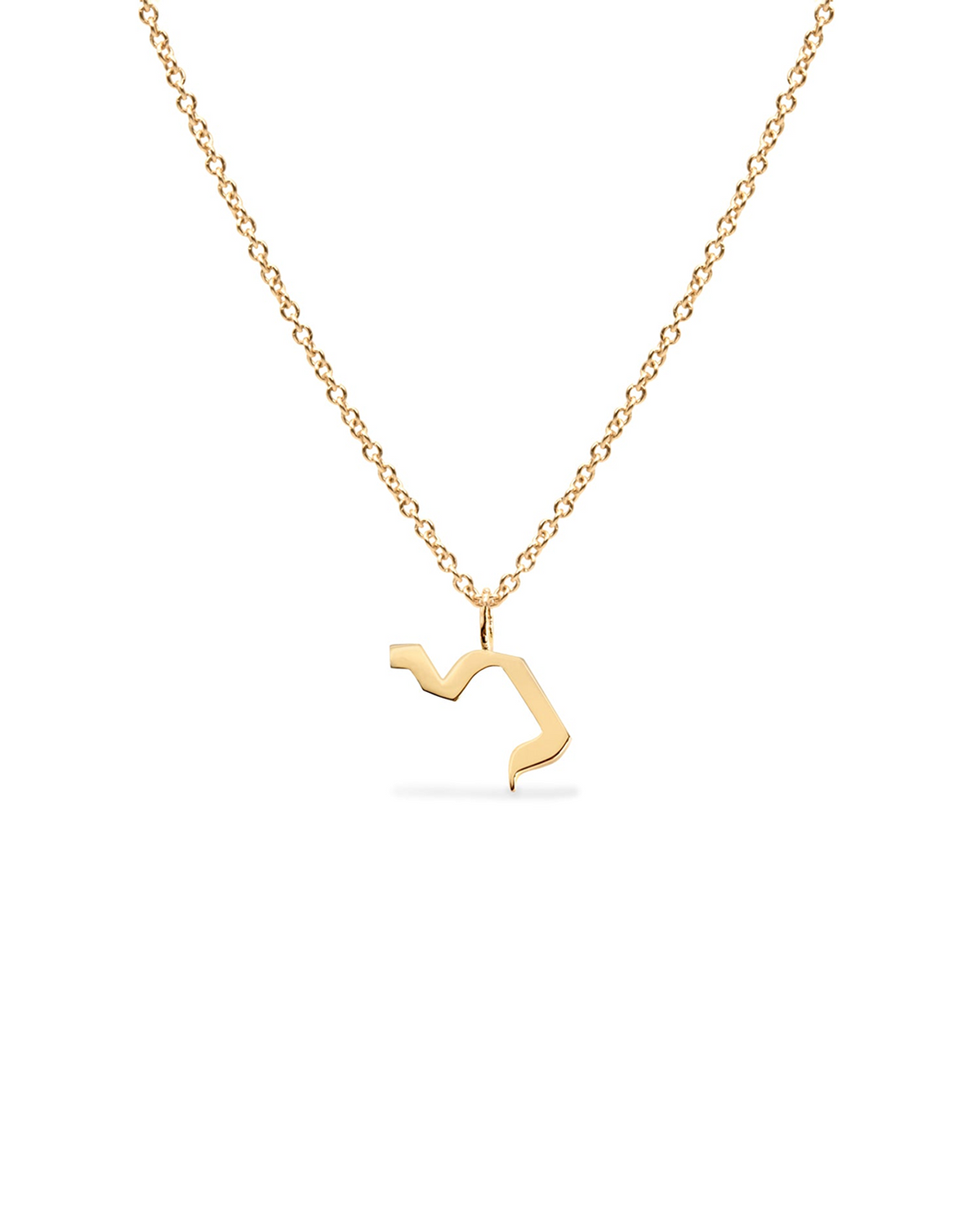 Letter Necklace - Small Aleph-Bet Gold Pendant