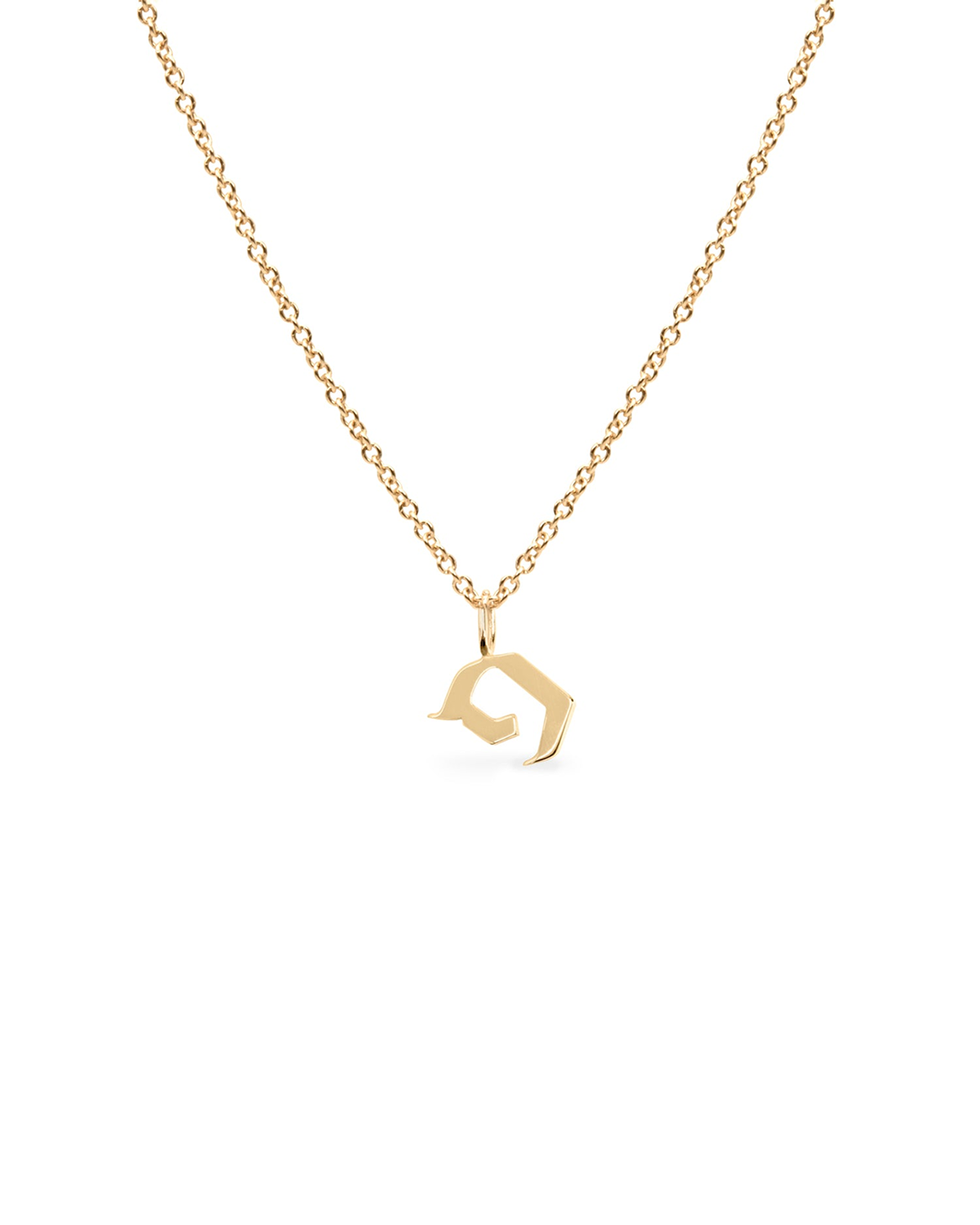Letter Necklace - Small Aleph-Bet Gold Pendant