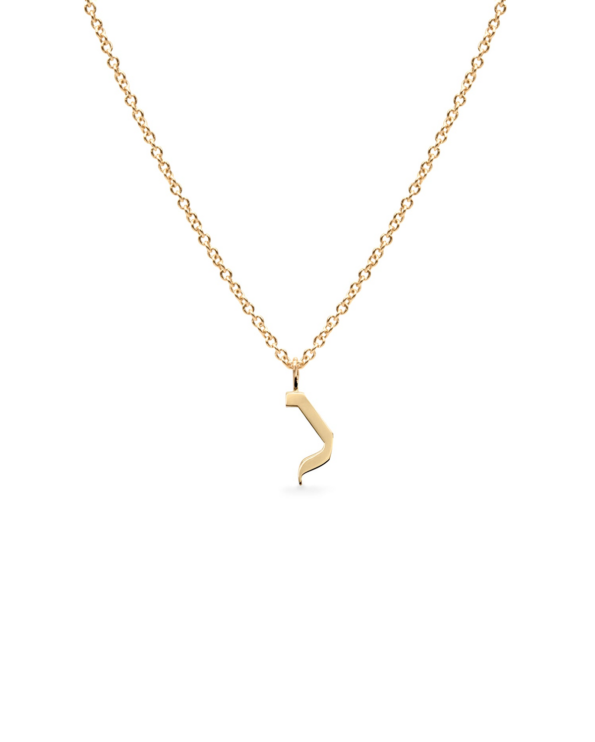 Letter Necklace - Small Aleph-Bet Gold Pendant