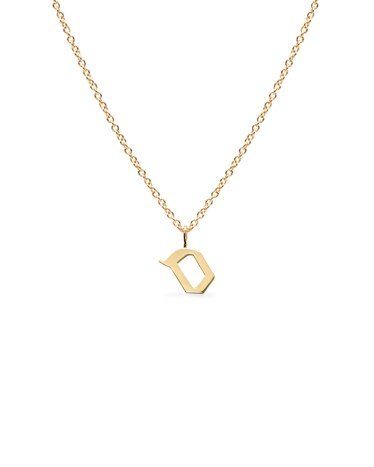 Letter Necklace - Small Aleph-Bet Gold Pendant