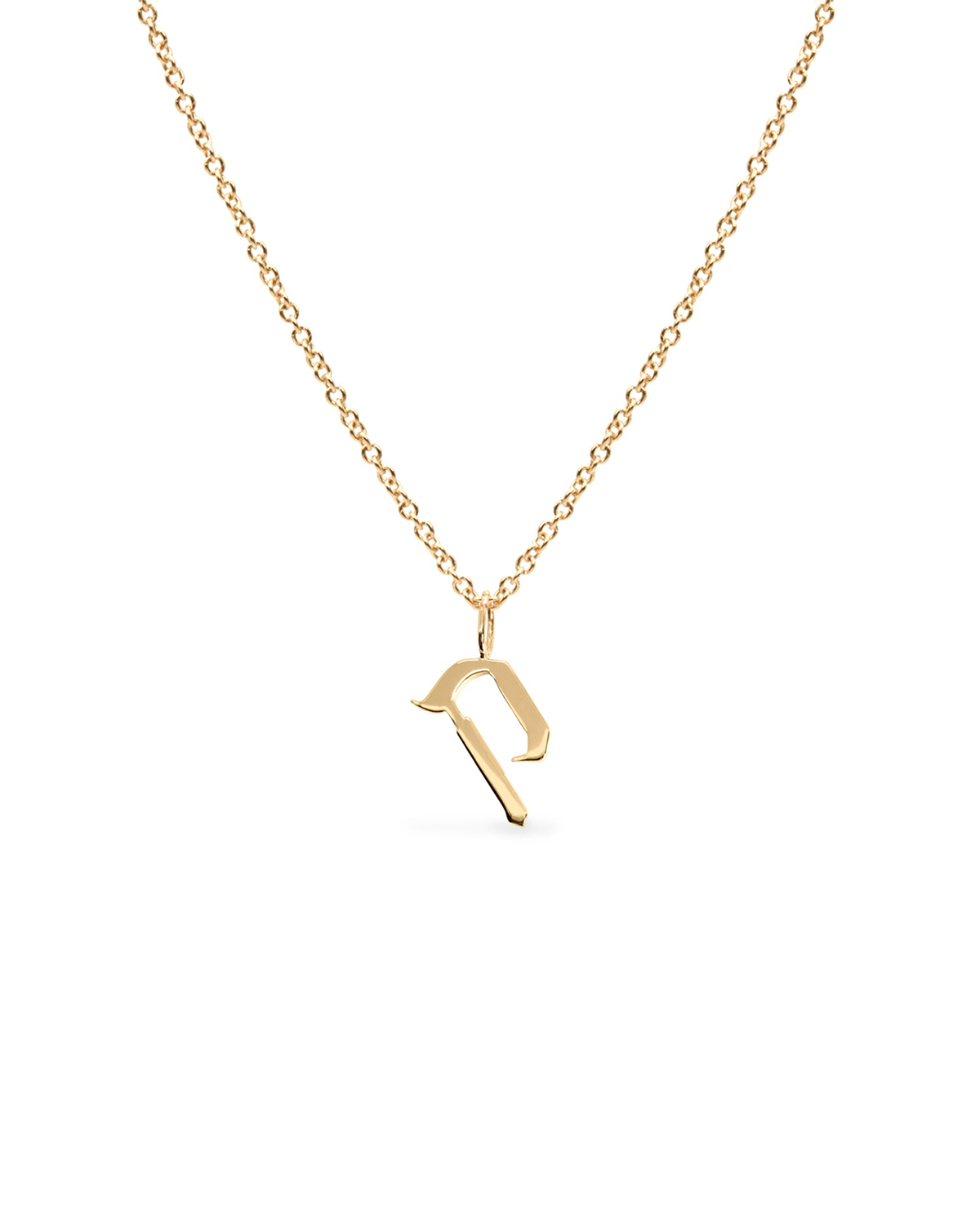 Letter Necklace - Small Aleph-Bet Gold Pendant