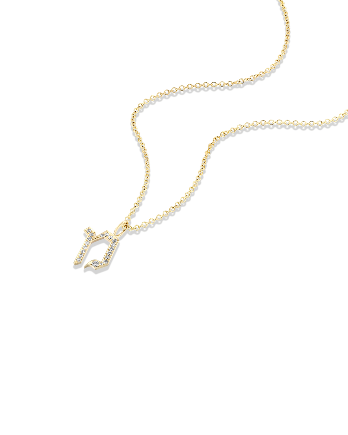 Letter Necklace - Small Aleph-Bet Encrusted Pendant