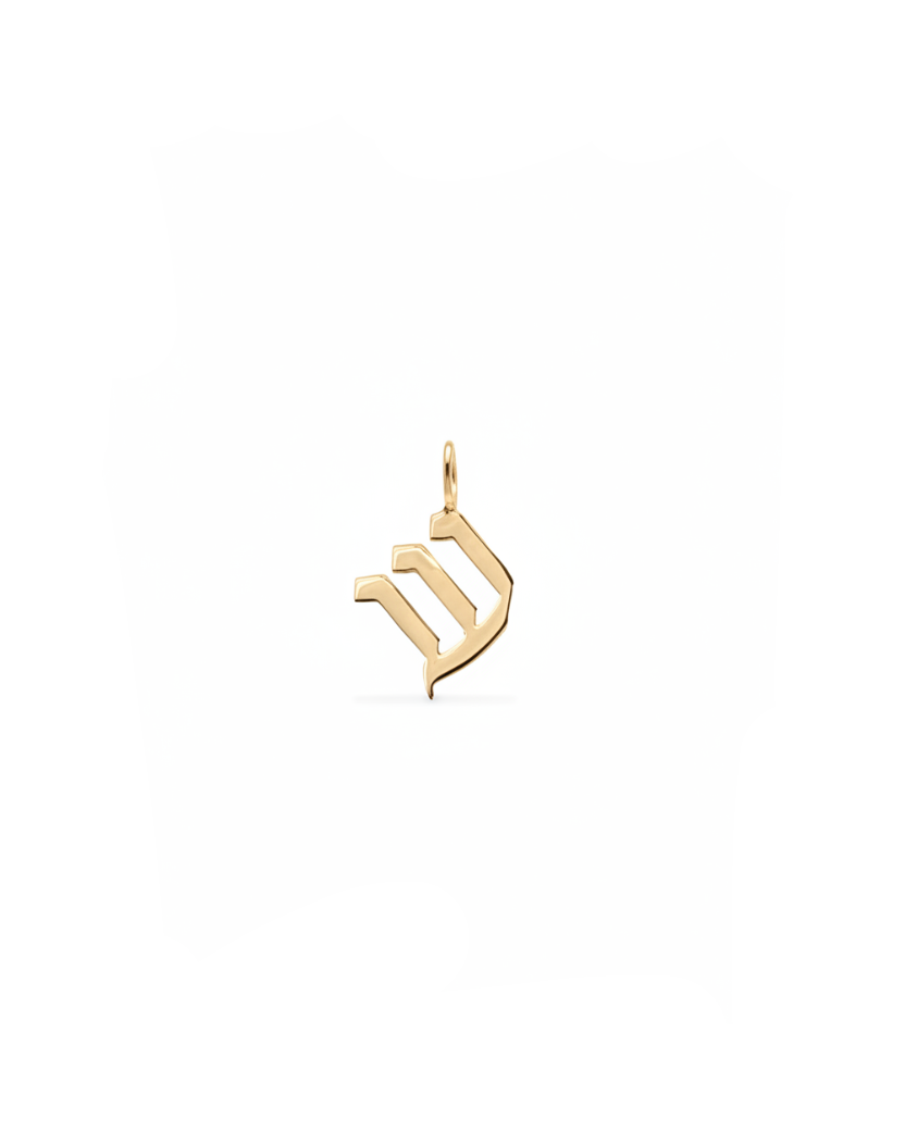 Letter pendant - Small Aleph-Bet Gold Pendant